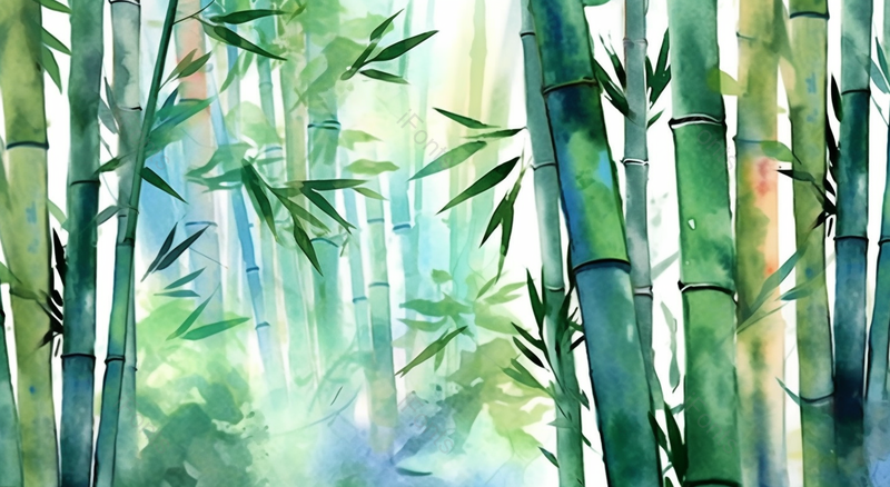 中国风水彩箭竹林画,插画/手绘图,插画/手绘图库,插画/手绘图下载,插画/手绘